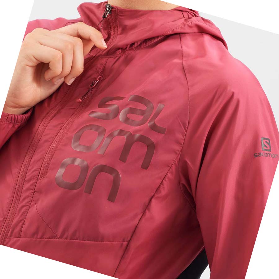 Salomon BONATTI CROSS WIND WINDBREAKERS Kadın Ceket Kırmızı | TR 2464KOR